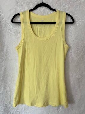 dip Women's Light Yellow Ribbed Tank Top